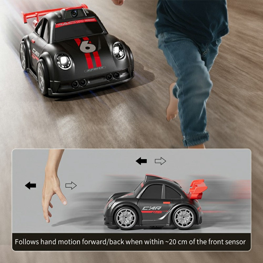 Black Mini Cartoon RC Car Electric Vehicle Toy with Camera / 2.4 Inch Screen Controller