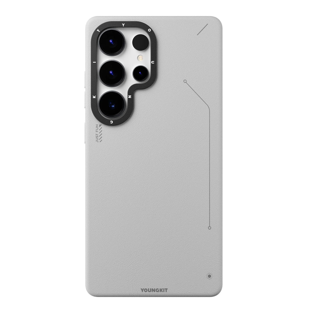 Youngkit White Simple Matte Leather Case for Samsung S25 Ultra case