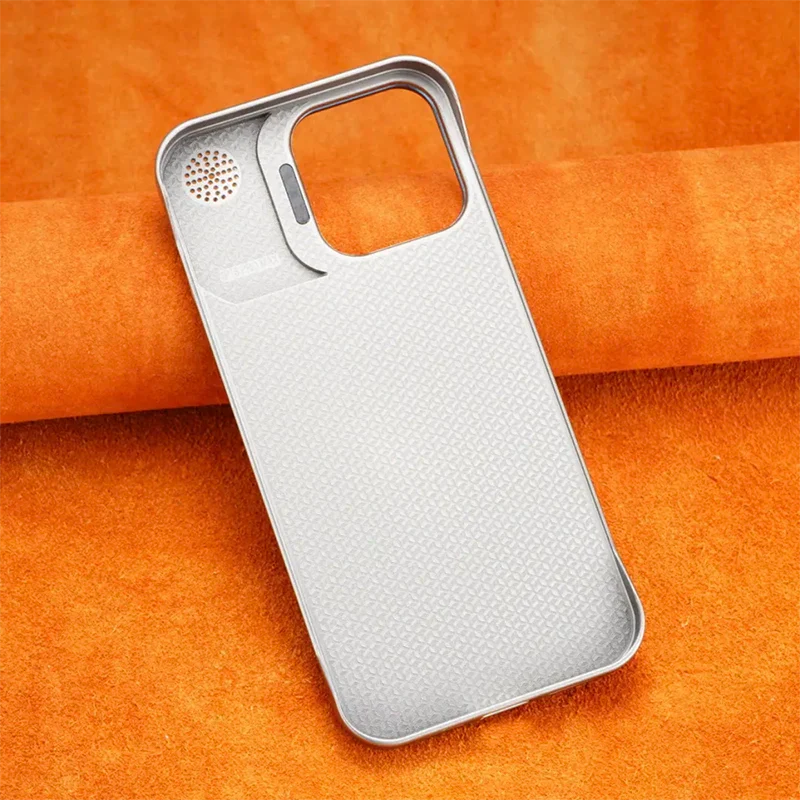 Brown Metal Holder Plain Leather MagSafe Phone Case - iPhone 15