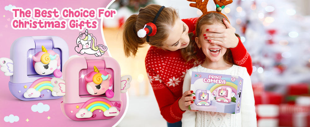 Instant Print Camera for Kids,48MP Unicorns Digital Camera (Purple)