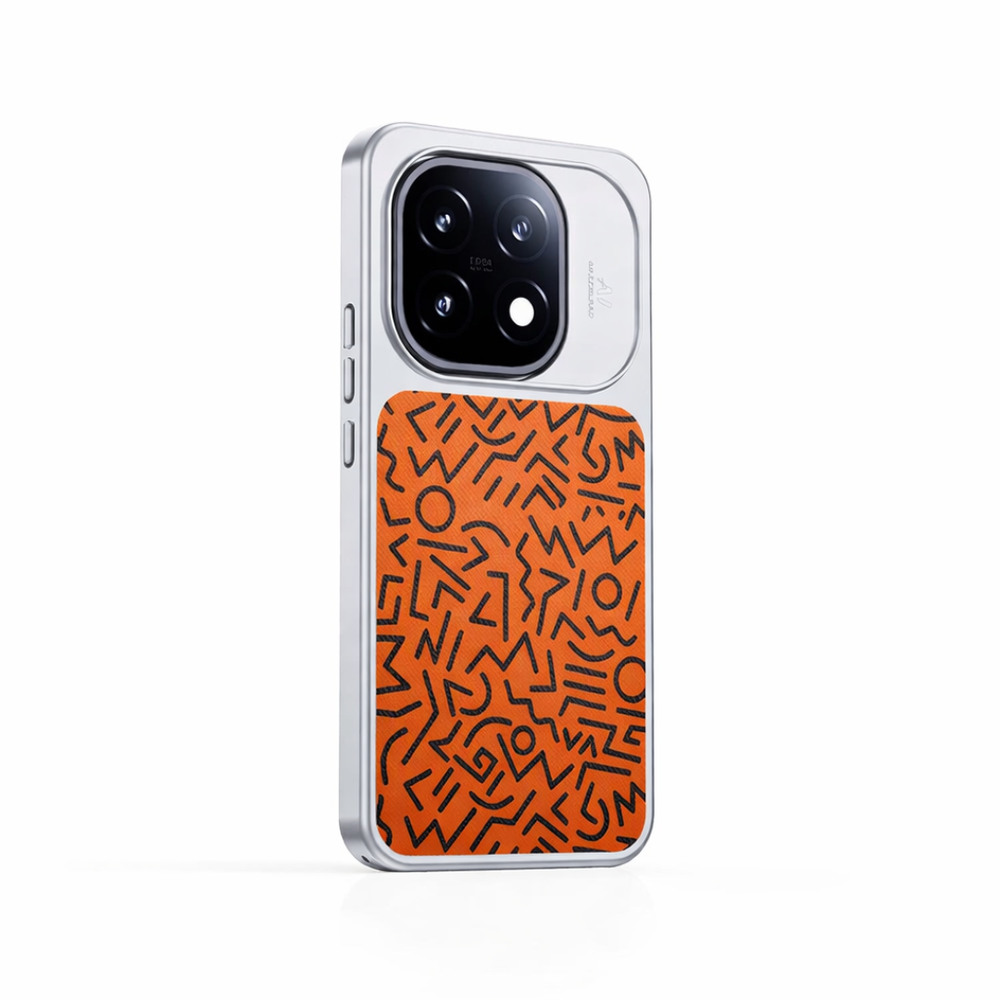 Orange with Black lines Carbon fiber pattern Matte Hard PC case for iQOO 15