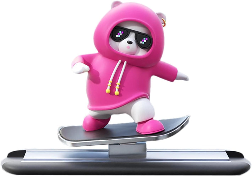 Pink Panda Car Dashboard Toy –Auto Sliding Motion Decor, Cool Sliding Car Accessory, Fun Car Interior Decoration Accessories