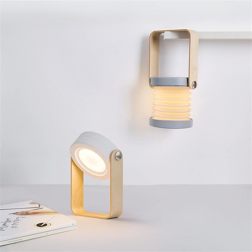 LED Foldable Table Lamp Lantern Light USB Rechargeable Touch Sensor - Grey Color
