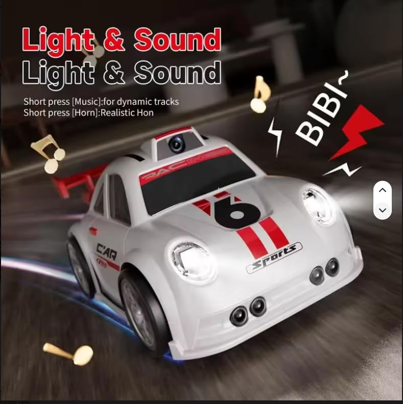 Black Mini Cartoon RC Car Electric Vehicle Toy with Camera / 2.4 Inch Screen Controller