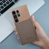 Aero Flex Aluminum Metal + Leather Frameless Design Bumper Case for S25 Ultra - Titanium