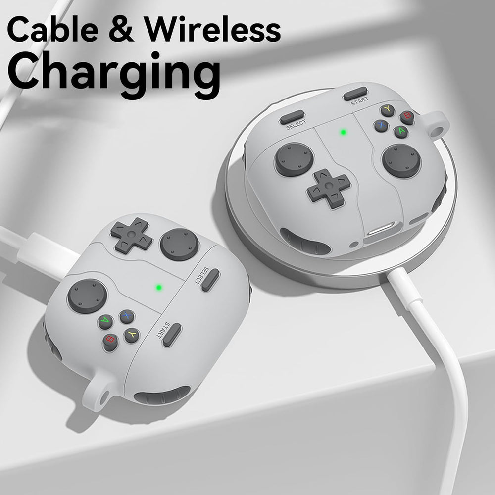 Classic Retro Handheld Game Console Design Case for Apple Air Pods 4 Case - Grey