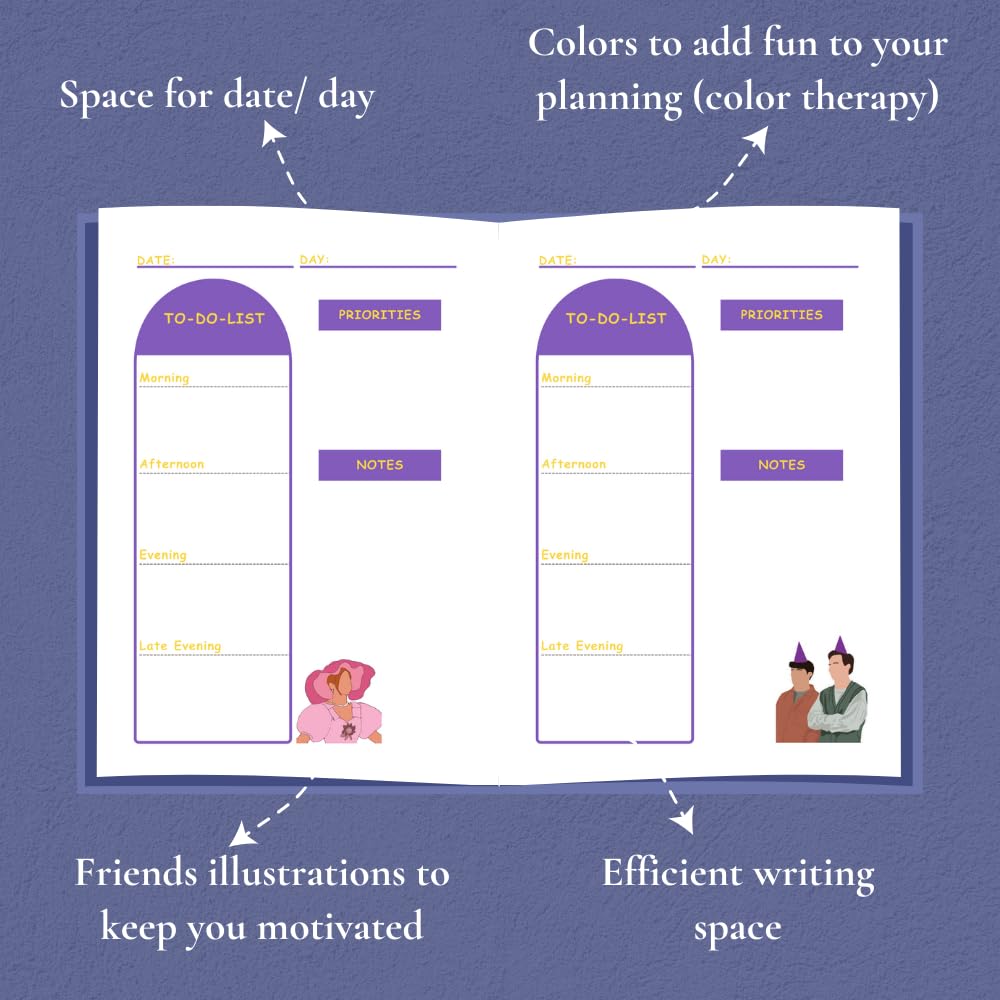 Friends Undated Planner | A5 size | 100 GSM Paper | 300+ Pages | Monthly & Yearly Trackers | Daily Schedules | Self-Discovery Activities | Budget Tracker - D3
