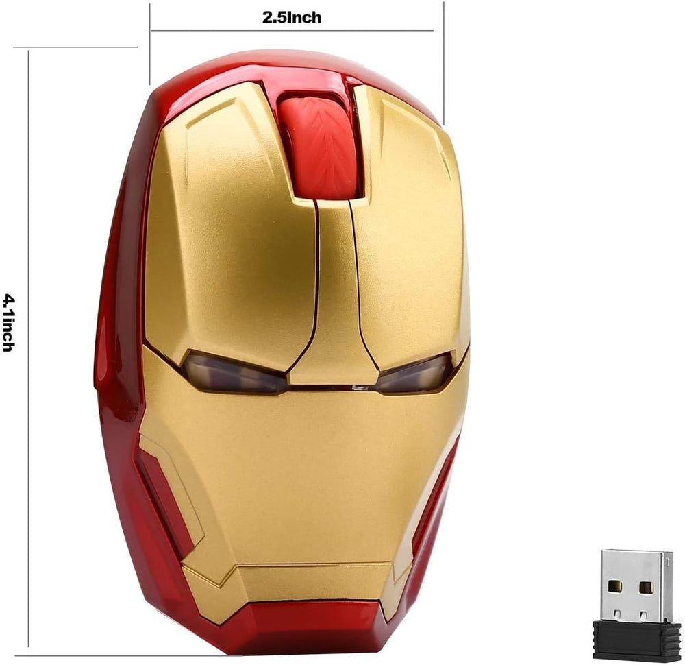 Wireless Iron Man Mouse 2.4G Optical Computer Mouse for Desktop Laptop PC Mac