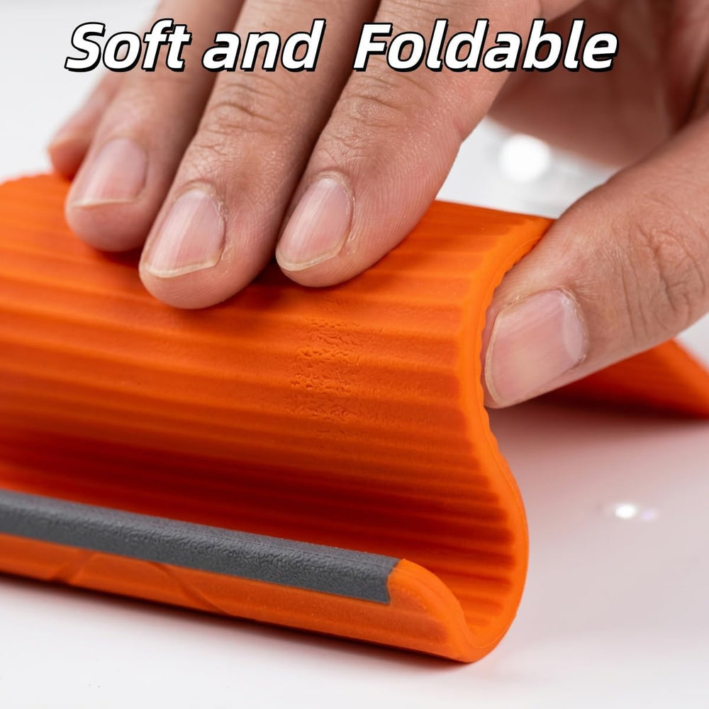 Orange Flexible Memory Bend Phone Stand, Foldable Silicone Aluminum Holder, 360° Adjustable & Wrapable, Non-Slip Portable Desk & Travel Stand