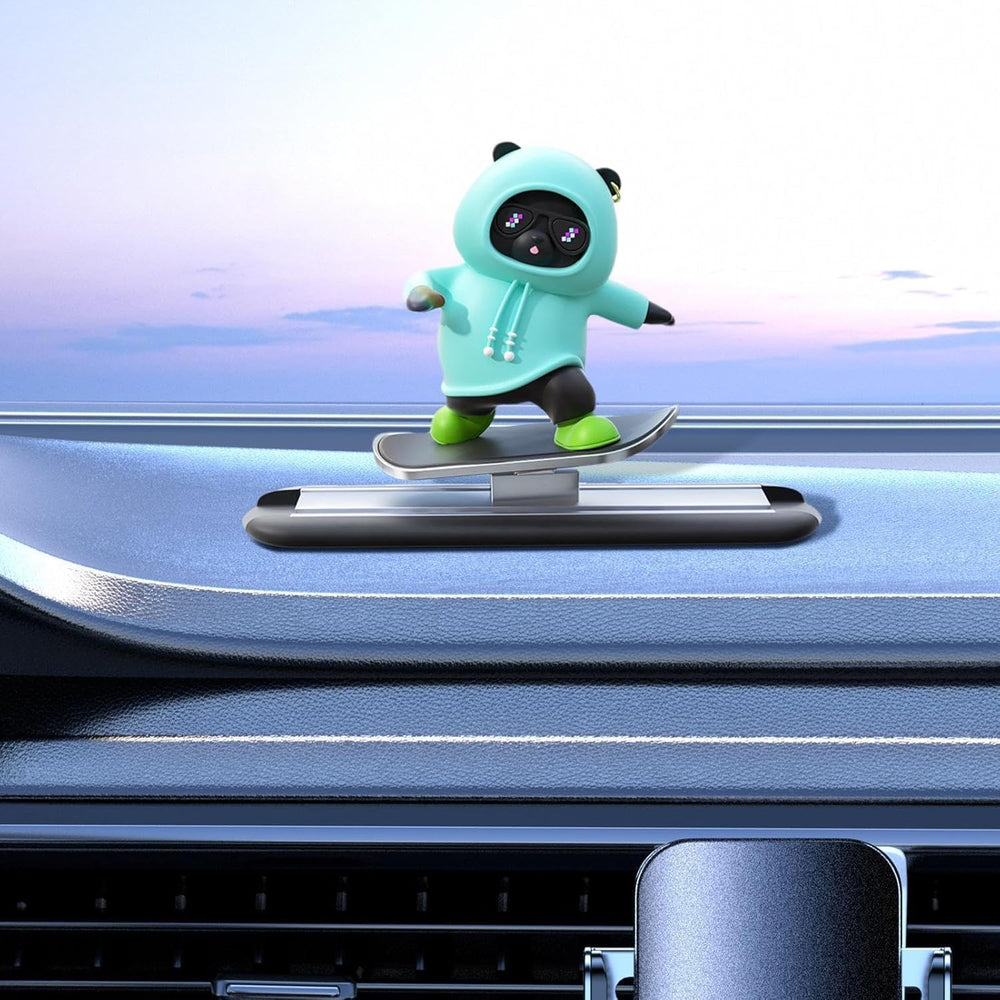 Sky Blue Panda Car Dashboard Toy –Auto Sliding Motion Decor, Cool Sliding Car Accessory, Fun Car Interior Decoration Accessories