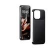 Black Aero Flex Premium Metallic Leather Case - iPhone 15 Pro