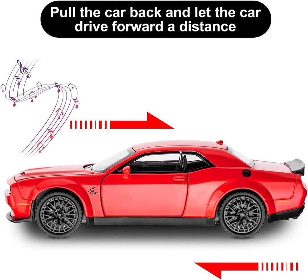 1:32 Scale Red Alloy Metal Pull Back Die-cast Dodge Challenger car