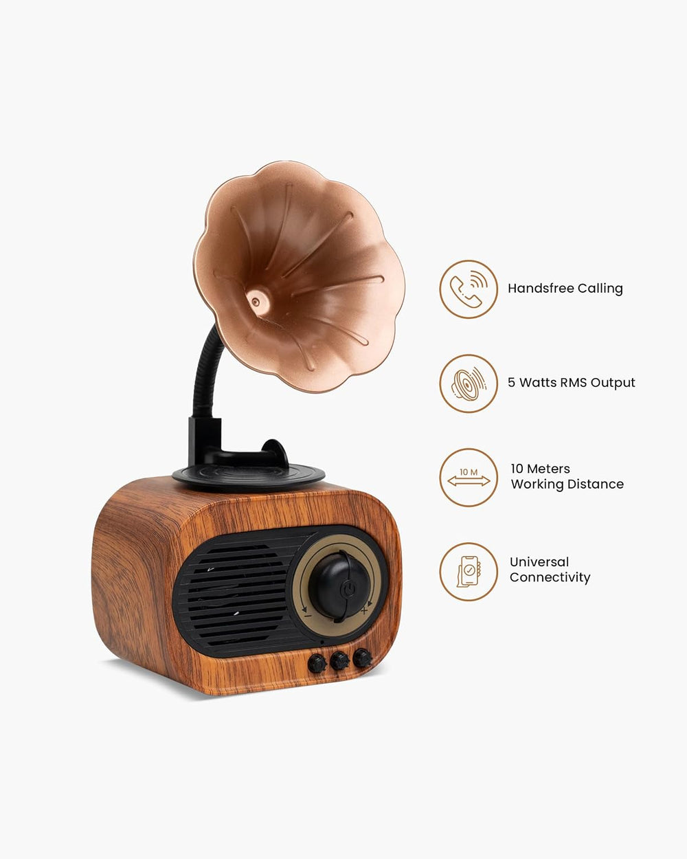Retro Bluetooth Speaker | Vintage Gramophone Style with HD Sound