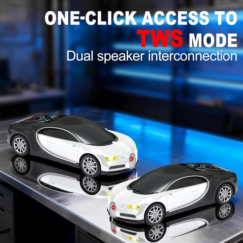 WS-660 Hypercar Bluetooth Speaker with LED Starry-Sky Display, Portable with HD Sound, LED Party Light, TWS Pairing, FM/USB/TF Playback, Built-in Mic