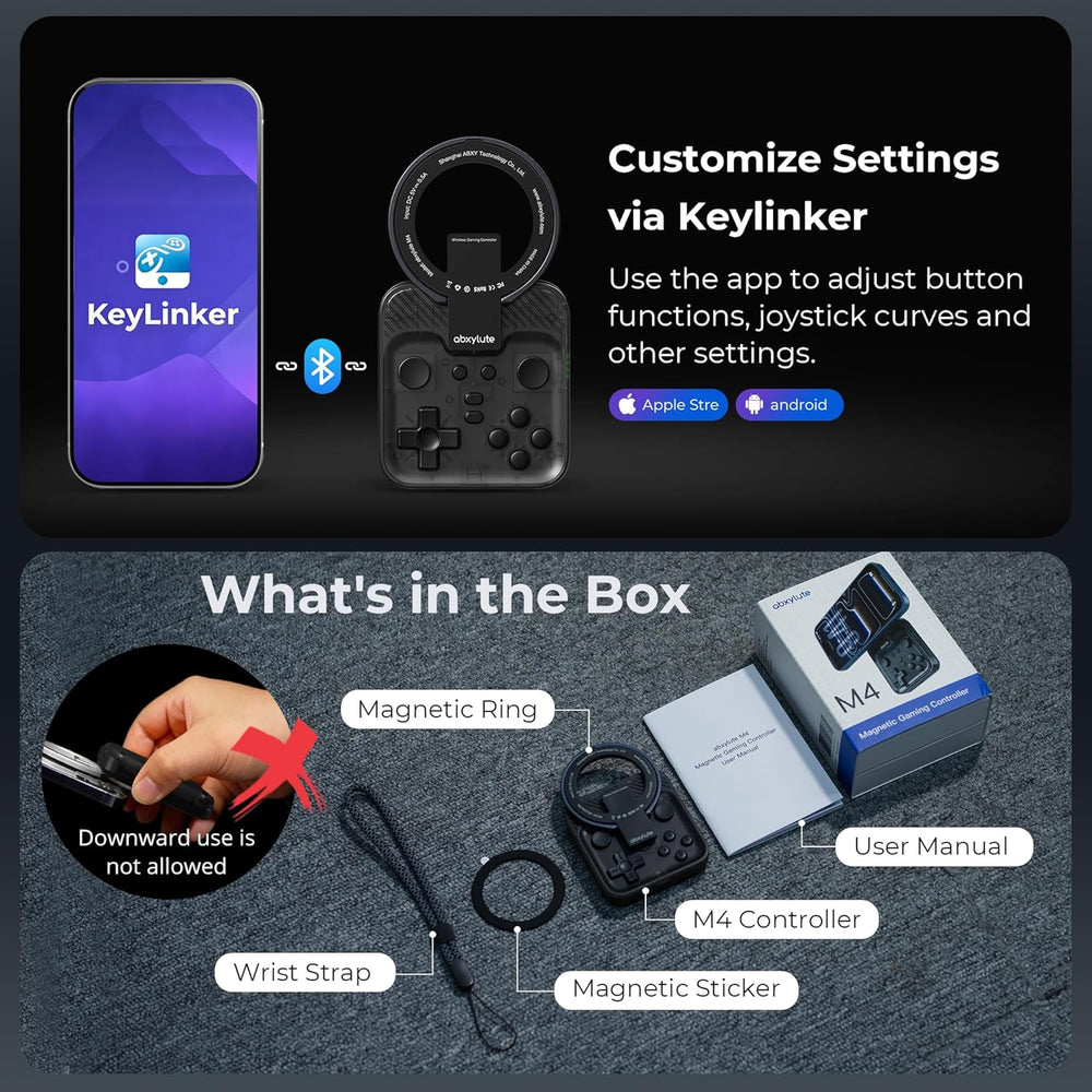 Black M4 Snap-On Mobile Gaming Controller for Android & iPhone