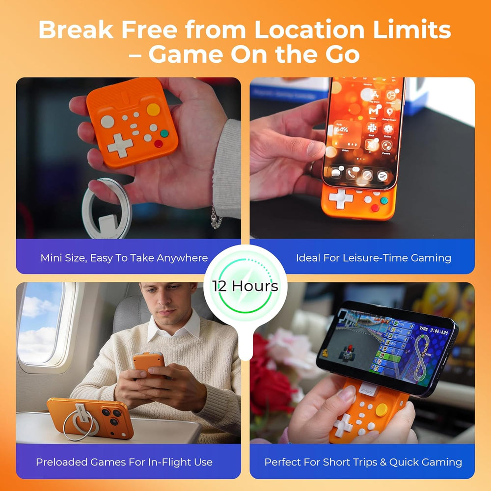 Orange M4 Snap-On Mobile Gaming Controller for Android & iPhone