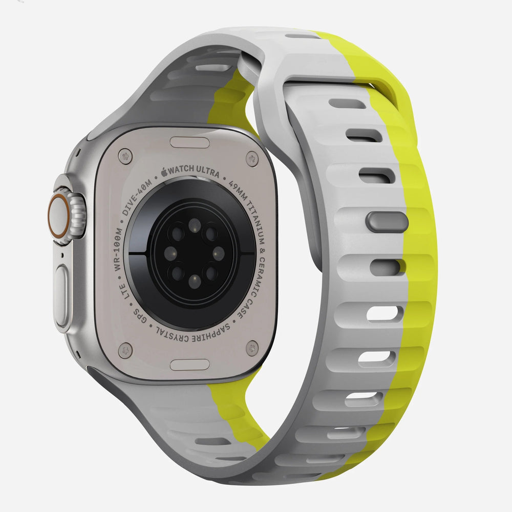 42/44/45/49 MM Dual color Neon Grey Sports Silicone Bands for Apple Watches