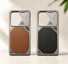Brown Rugged Wood-Panel Protective Phone Case - Samsung S25 Ultra