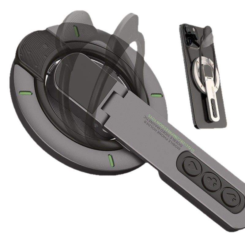 Black - 360° Magnetic Rotating Phone Holder – Double-Sided Magnetic Desktop Stand