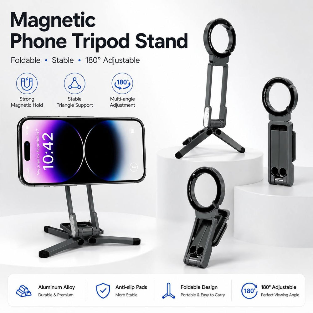 Magsafe Climbing Phone Holder Alloy Portable Magnetic Tripod Multi-Functional Horizontal Vertical Mounting Folding Phone Stand