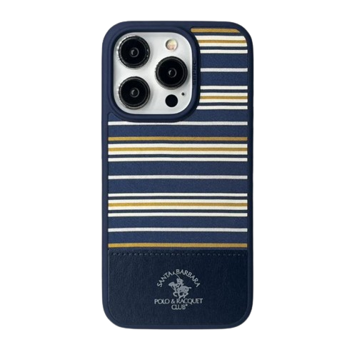 Premium Polo Club ISAAC Series Leather Case for iPhone 15 Pro - Blue