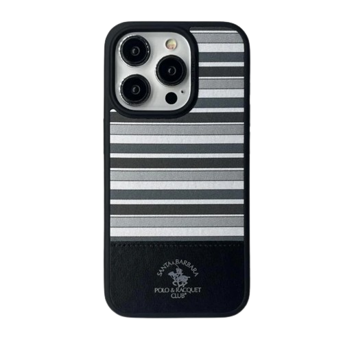 Premium Polo Club ISAAC Series Leather Case for iPhone 15 -Black