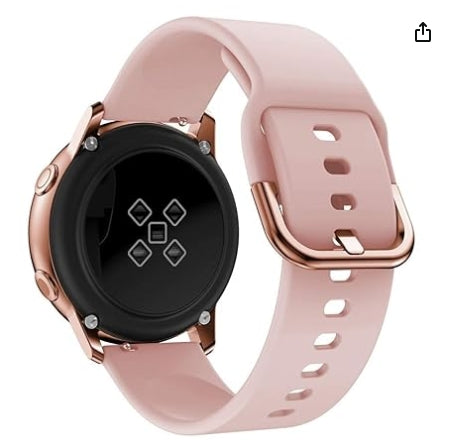 Grippie Silicone 19mm Replacement Band Strap with Metal Buckle Compatible with Noise Colorfit Pro 2, Boat Storm Smart Watch - Pink