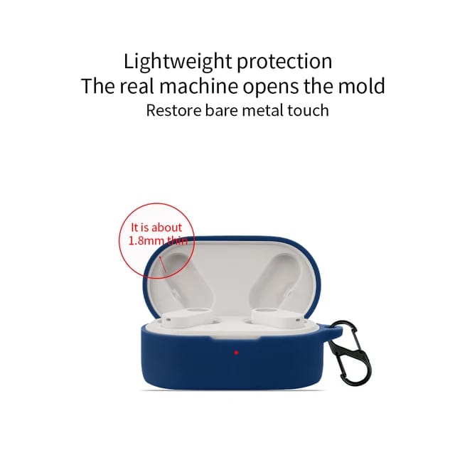 Blue Silicone Case Cover Compatible with Oneplus Nord Buds 2