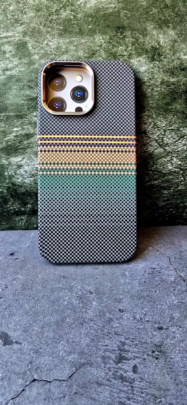 Grey Texture Slim PC Mag safe Cover for iPhone 16 Pro