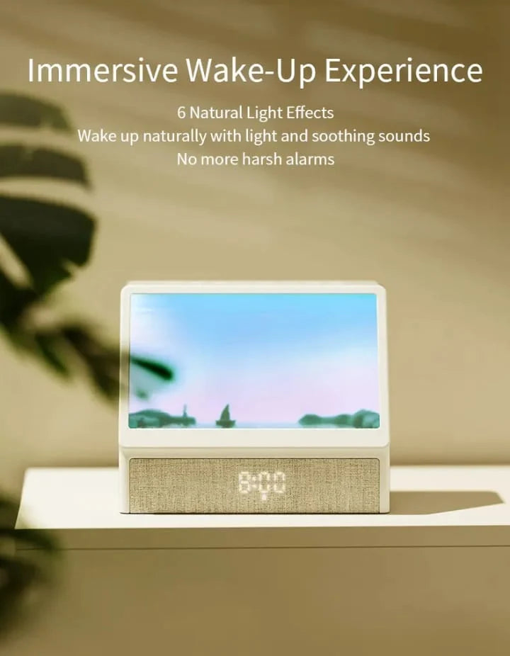 Sunrise Wake-up Light Alarm clock/ Bluetooth Speaker/ Digital Display/12 White Noise Sounds/ 13 Scenes with remote
