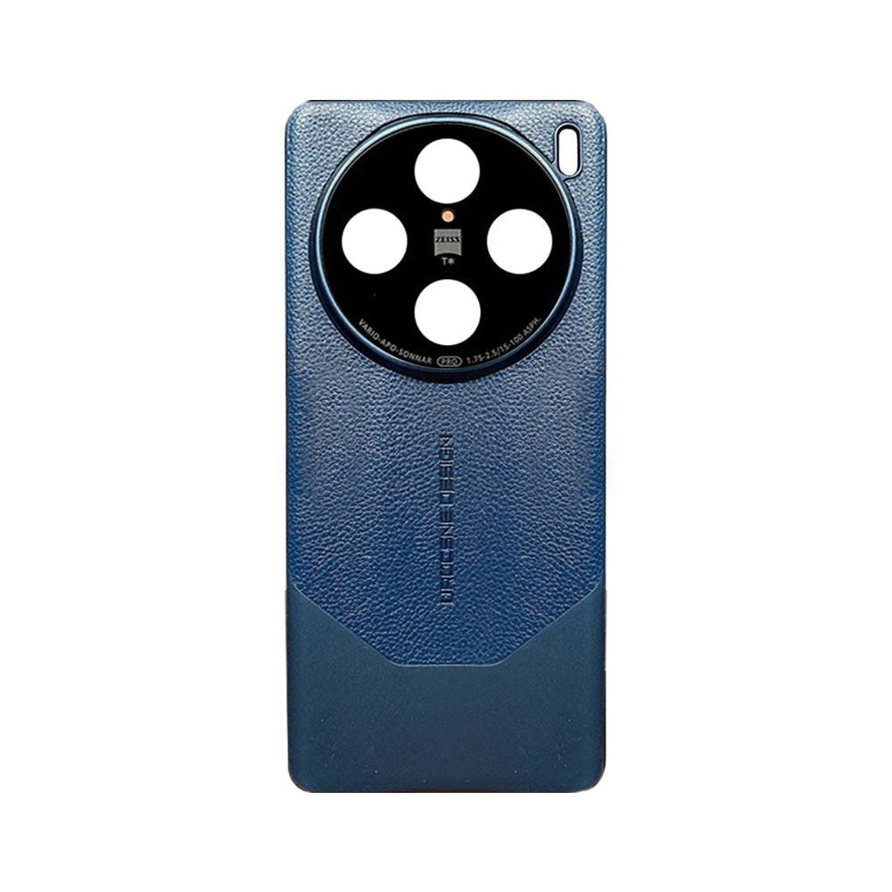 High-end Design Leather Color Clash Phone Case for Vivo X100 - Blue
