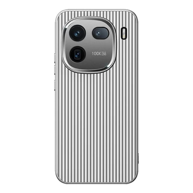 Silver Luxury Armor Anti-slip TPU Frame Metal Case Cover for iQOO 12