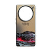 Printed Iridescent Slim PC & Silicone Edge Cover with Camera Lens Protector Solid Color for Vivo X100 - Black