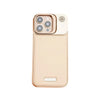 Titanium Metal Holder Plain Leather MagSafe Phone Case - iPhone 16 Pro