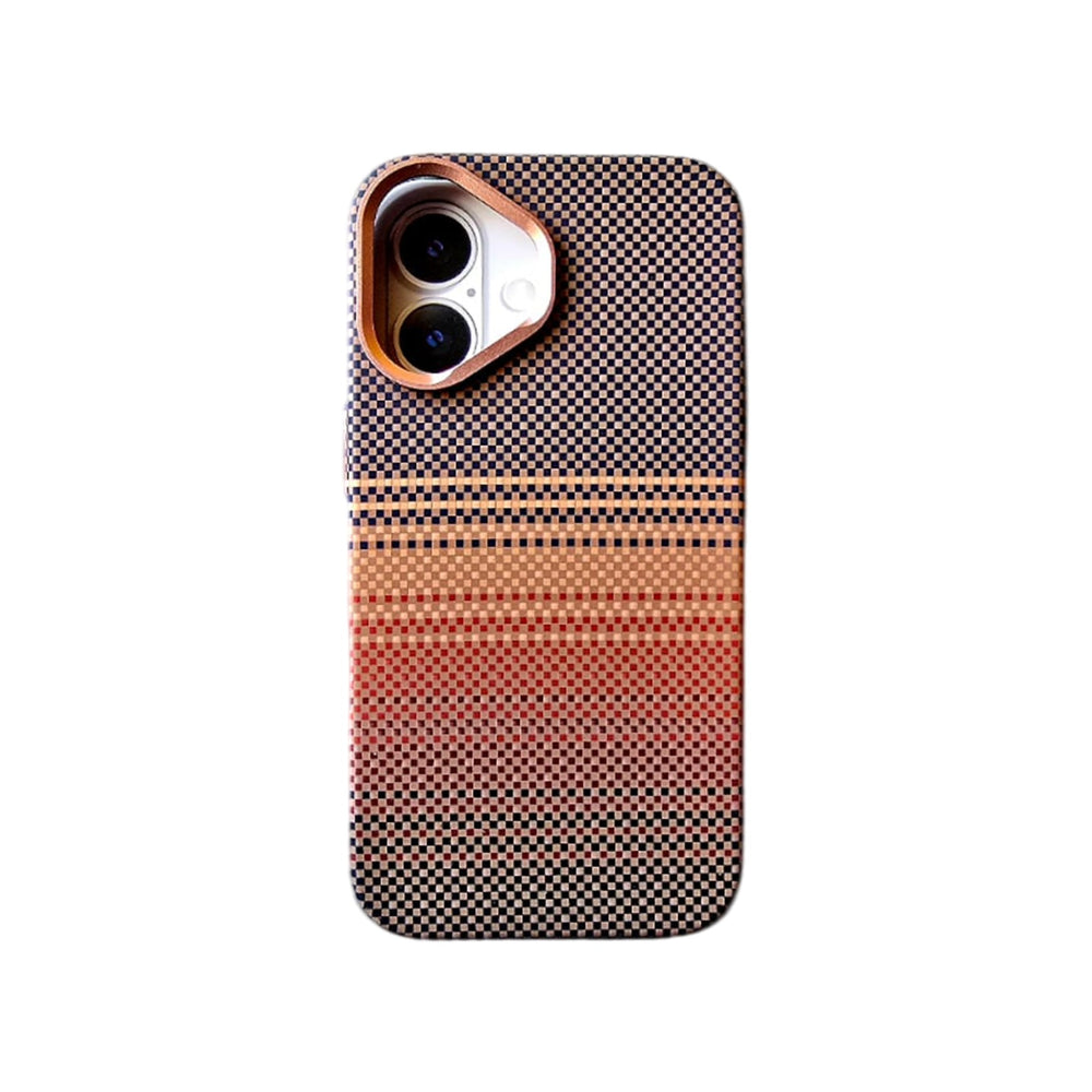 Brown Texture Slim PC Mag safe Cover for iPhone 16