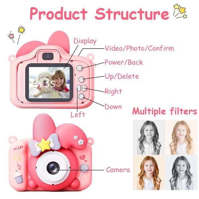Small Rabbit Silicone Kids Camera - Pink