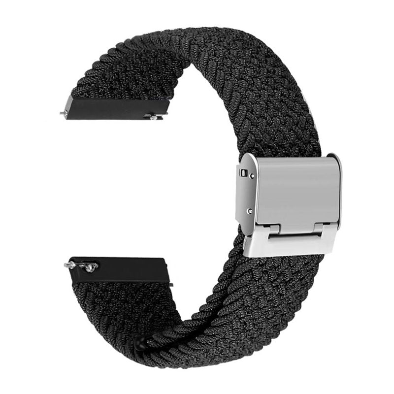 20MM Black Adjustable Nylon Braided straps for Android smartwatches
