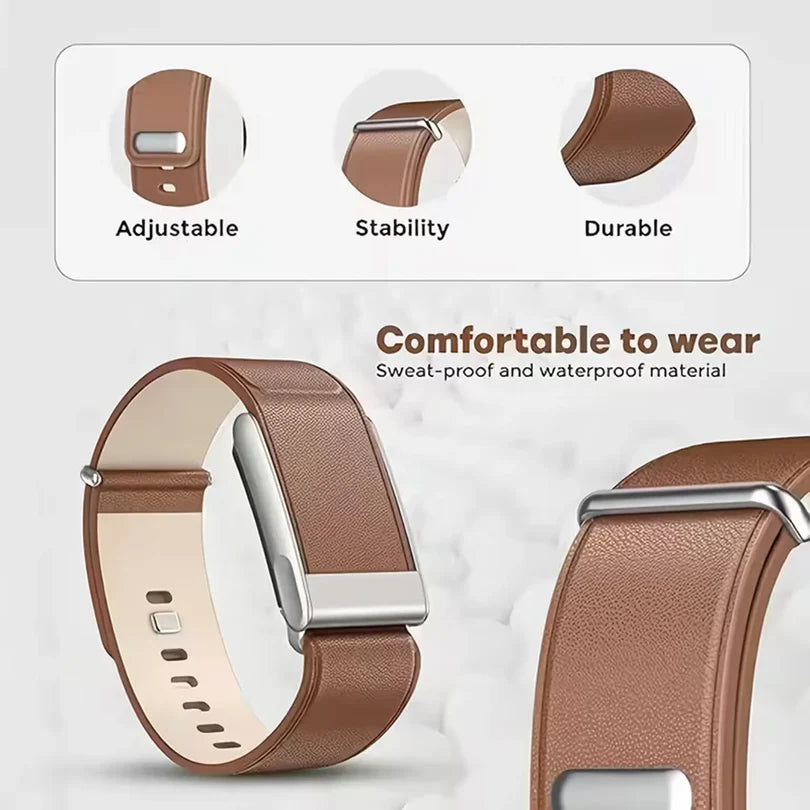 Whoop 5.0(One /Peak)- Leather Adjustable Replacement Band - Brown (Strap only)