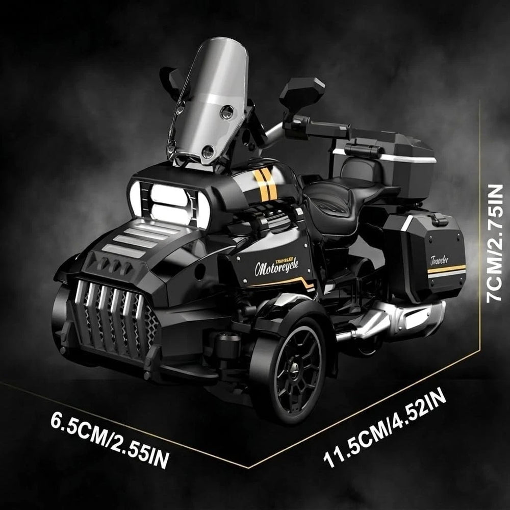 Black RC Drift Remote Control Three-Wheel Motor 2.4 Ghz Beetle Electric Model Emulation Motorcycle