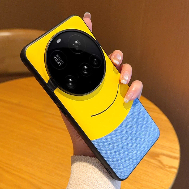Thin & Light Minions Eyes Design PU Leather PC Hard Phone Cover for Vivo X200
