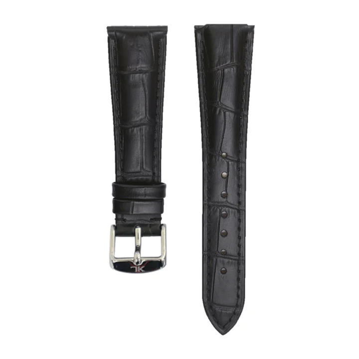 20 MM Black Handmade Genuine Leather Straps for Android Smartwatches