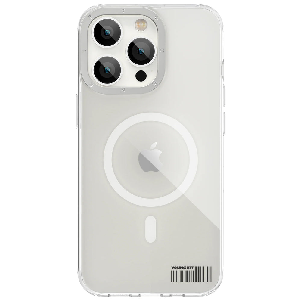 Youngkit White Liuli Mirrior Anti-Drop Case for iPhone 14 Pro / Pro Max