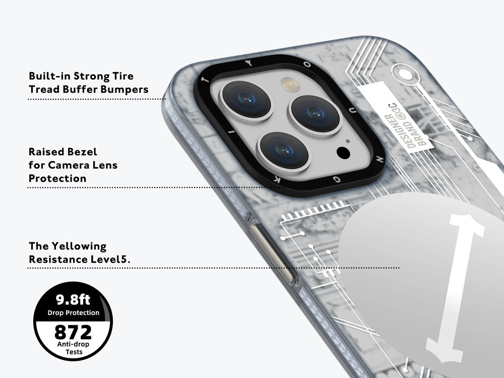 Youngkit White Futuristic case for iPhone 15