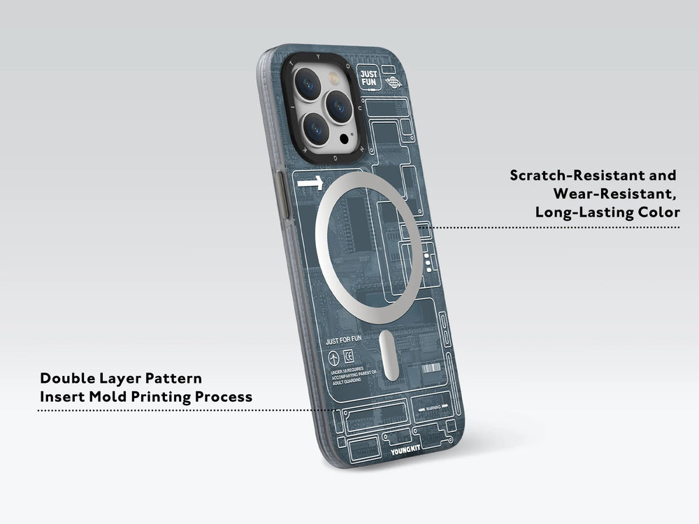 Youngkit White Futuristic case for iPhone 15