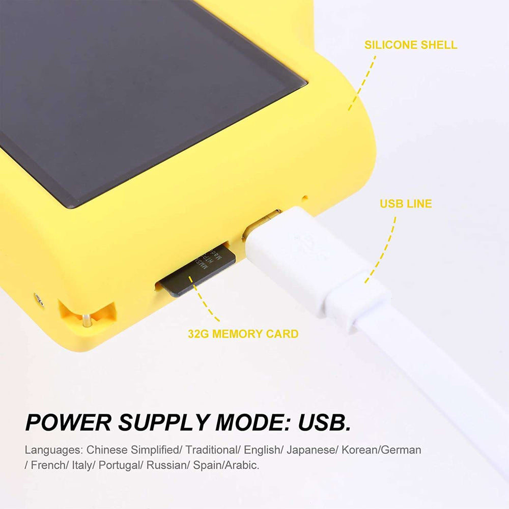 Yellow Cartoon Car Vehicle Shaped Digital Kids Camera