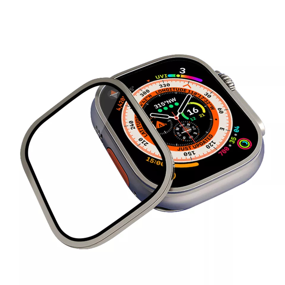 Alloy Metal Frame with Screen protector Glass for Apple Watch Ultra 49mm