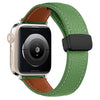 42/44/45/49 MM Dark Green Genuine Leather Folding Buckle Bands for Apple Watches