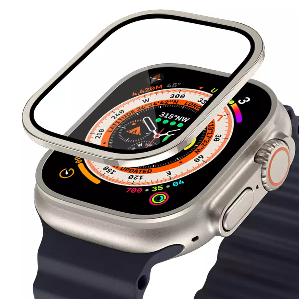 Alloy Metal Frame with Screen protector Glass for Apple Watch Ultra 49mm