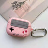 Pink Game Console Design Case with Keychain for Apple Air Pods Pro