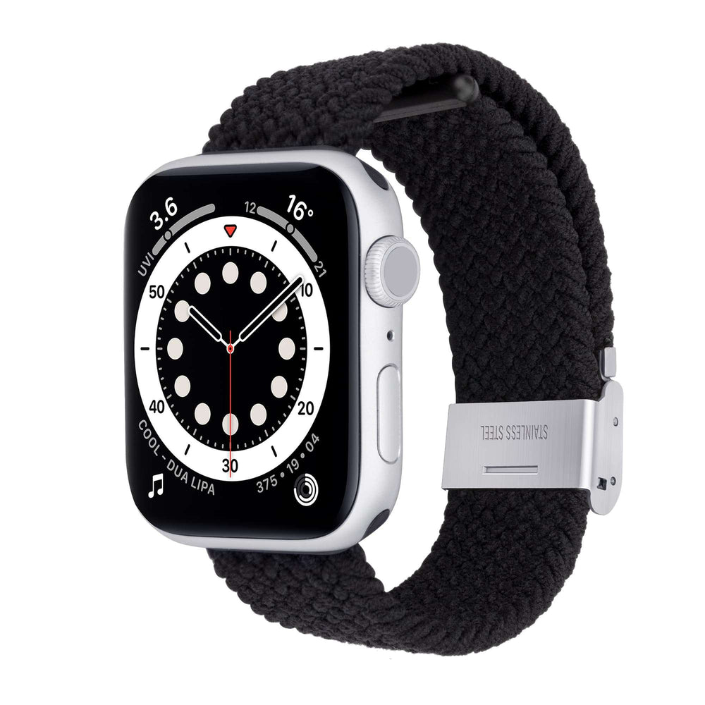 38/40/41 MM Black Adjustable Nylon Braided Loop Strap for Apple watches